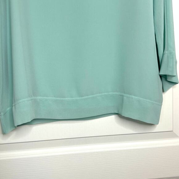Chico's Easywear Wms S Mint Green Sheer Layered Blouse Romantic Softgirl Flowy - Picture 8 of 11